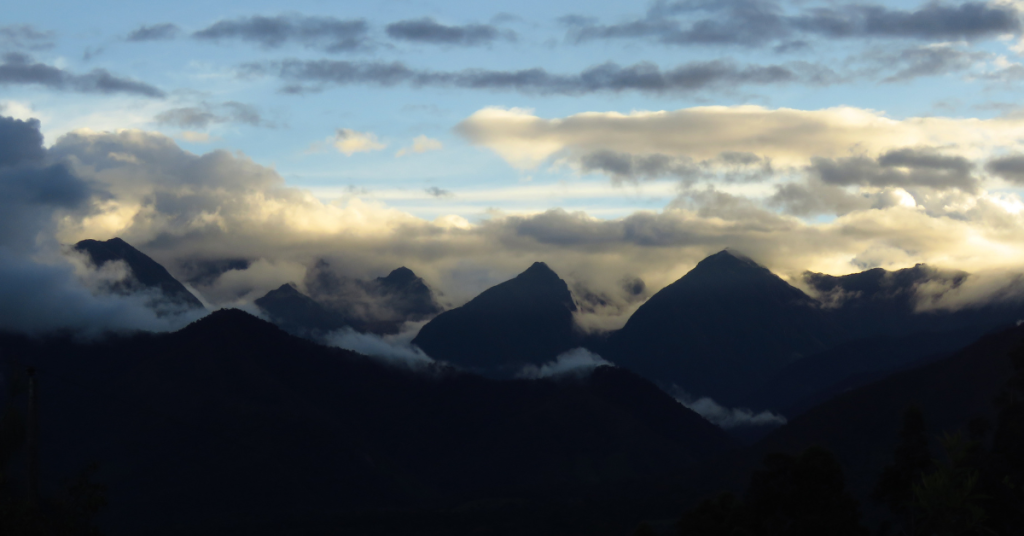 Andes Aerial covered in clouds
